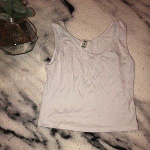 plain white cropped tank